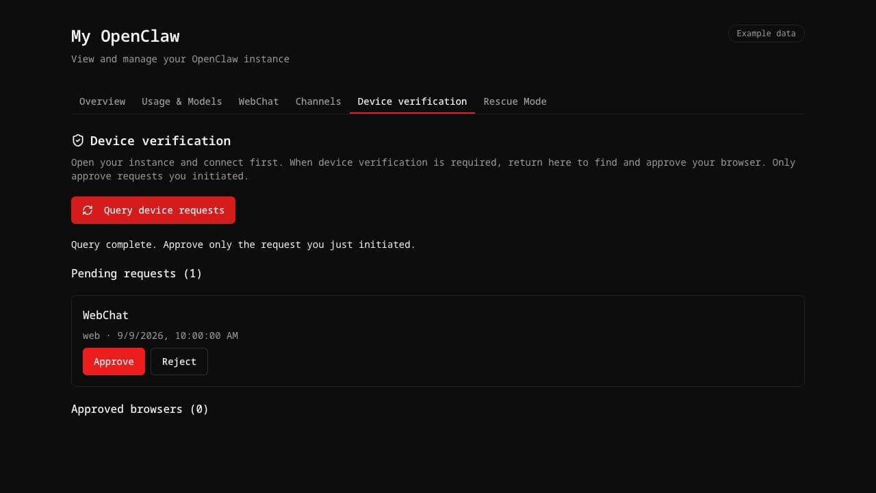 Find your browser’s connection request